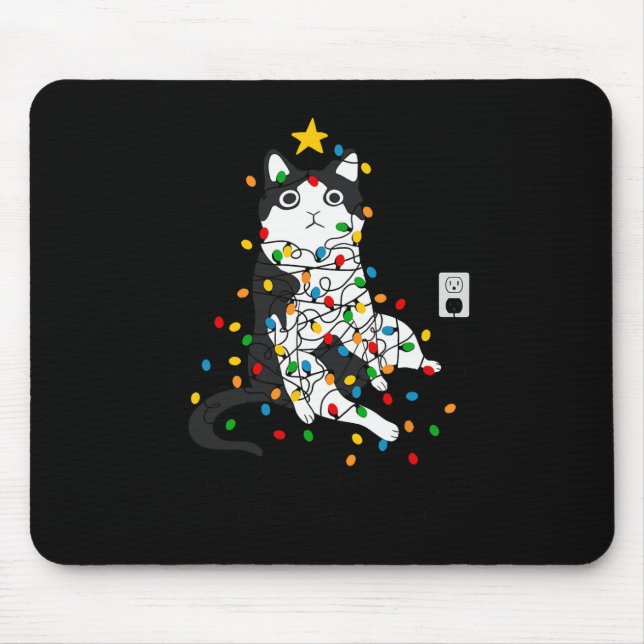 I'm Fine Everything Is Fine Funny Cat Christmas Li Mouse Mat (Front)