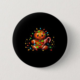 I'm Fine Everything Is Fine Gingerbread Christmas 6 Cm Round Badge