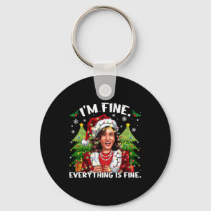 I'm Fine Everything Is Fine Meme Kalama Santa Chri Key Ring