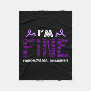 I'm Fine Fibromyalgia Warrior Fibro Awareness Purp Fleece Blanket