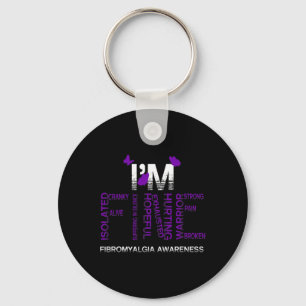I'm Fine Fibromyalgia Warrior Fibro Awareness Purp Key Ring