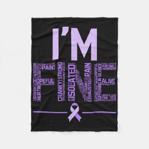 Im Fine Fibromyalgia Warrior Fibro Awareness Purpl Fleece Blanket