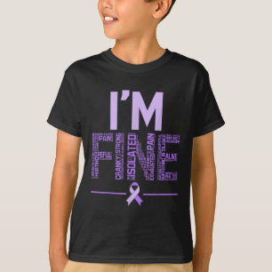 Im Fine Fibromyalgia Warrior Fibro Awareness Purpl T-Shirt
