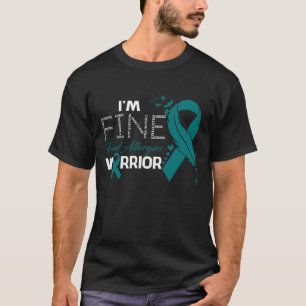 I'm Fine Food Allergies Warrior Awareness Feather T-Shirt