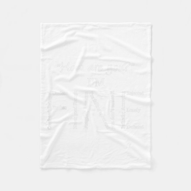 I'm Fine Mental Health S Suicide Prevention Awaren Fleece Blanket (Front)