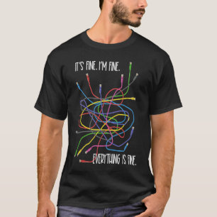 I'm Fine Network Computer Wires IT Tech Support N T-Shirt