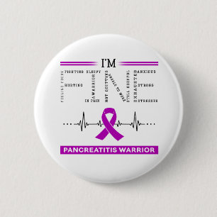 I'm Fine Pancreatitis Warrior 6 Cm Round Badge
