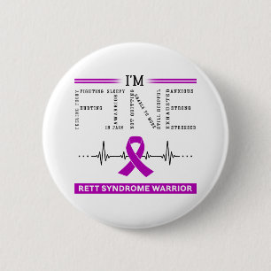 I'm Fine Rett Syndrome Warrior 6 Cm Round Badge