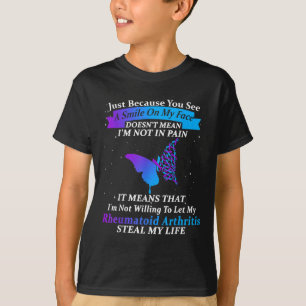 Im Fine Ribbon Warrior Rheumatoid Arthritis Awaren T-Shirt