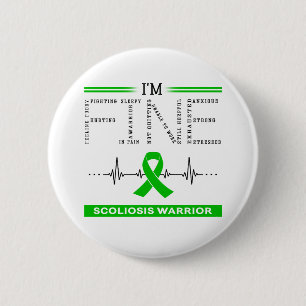 I'm Fine Scoliosis Warrior 6 Cm Round Badge