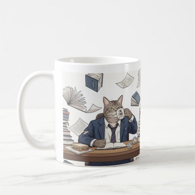 "I'm Fine" T-shirt Design Coffee Mug (Left)