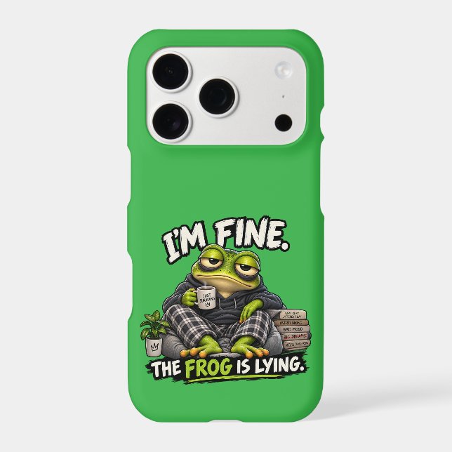 Im Fine The Frog Is Lying Funny Frog iPhone Case (Back)