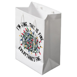Im Fine This is Fine Everything is Fine Funny Xmas Medium Gift Bag