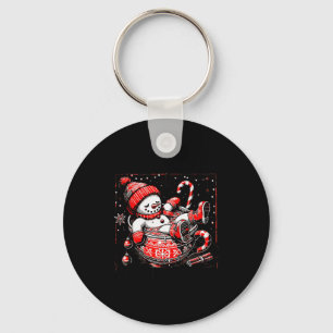 I'm Fine This Is Fine Just Having Meltdown Snowman Key Ring