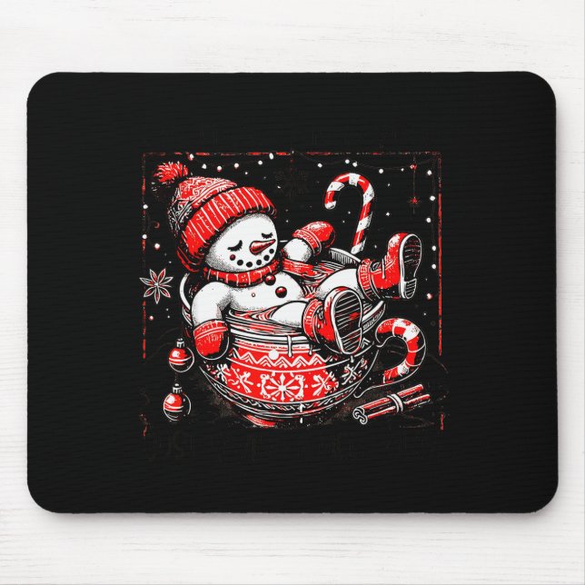 I'm Fine This Is Fine Just Having Meltdown Snowman Mouse Mat (Front)