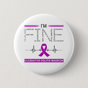 I'm Fine Ulcerative Colitis Warrior 6 Cm Round Badge