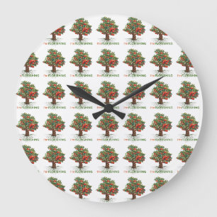 I'm Flourishing – Rooted Growth Inspirational Tree Large Clock
