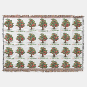 I'm Flourishing – Rooted Growth Inspirational Tree Throw Blanket