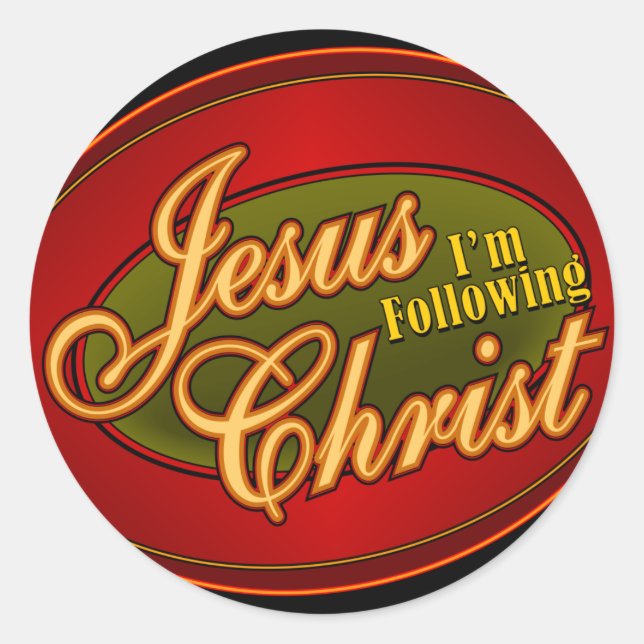 I'm Following Jesus Christ Classic Round Sticker (Front)