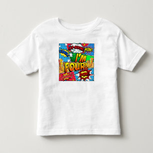 I'm Four Comic Book Toddler T-Shirt