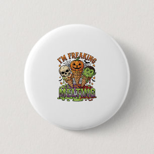 Im Freaking Melting Halloween Ice Cream Skull Pump 6 Cm Round Badge