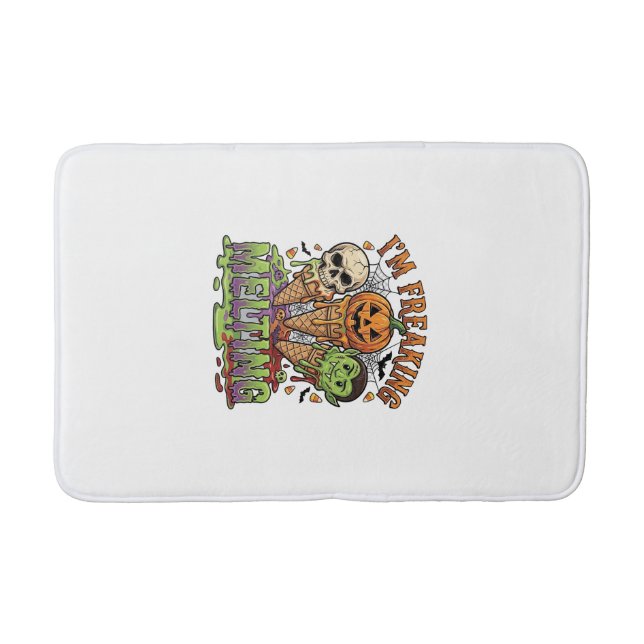Im Freaking Melting Halloween Ice Cream Skull Pump Bath Mat (Front)