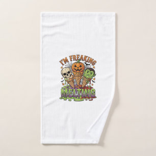 Im Freaking Melting Halloween Ice Cream Skull Pump Hand Towel
