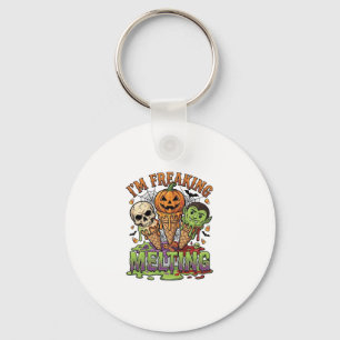 Im Freaking Melting Halloween Ice Cream Skull Pump Key Ring