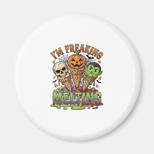 Im Freaking Melting Halloween Ice Cream Skull Pump Magnet