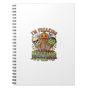 Im Freaking Melting Halloween Ice Cream Skull Pump Notebook