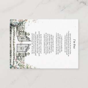 I'm Free Black Back Memorial Remembrance Card