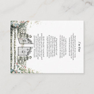 I'm Free Black Back Memorial Remembrance Card