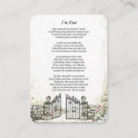 I'm Free Memorial Funeral Card