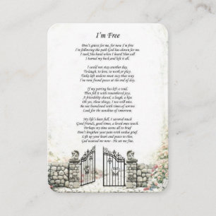 I'm Free Memorial Funeral Card