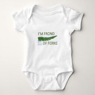 'I'm frond of ferns' fern leaf design Baby Bodysuit