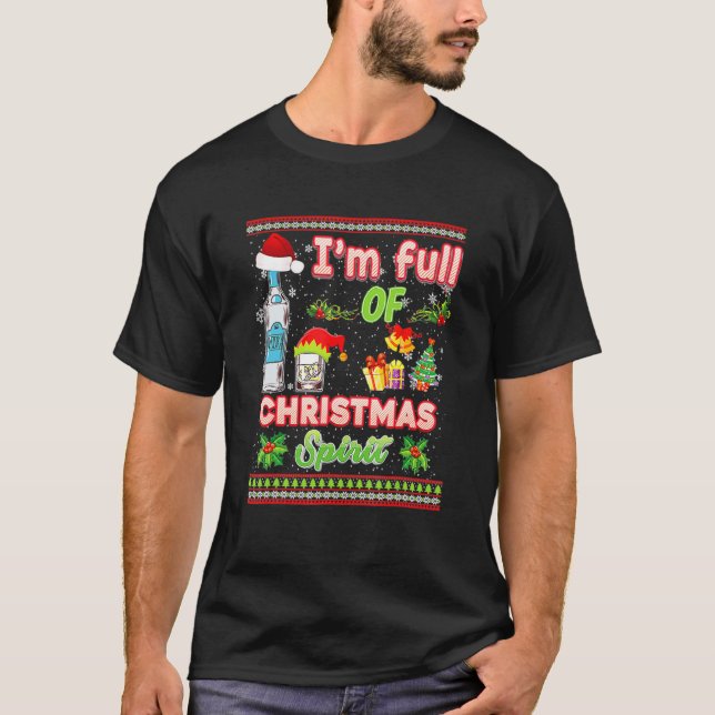 I'm Full Of Holiday Spirit Vodka  Drinking T-Shirt (Front)