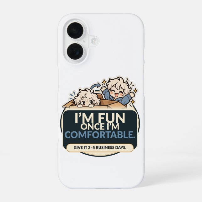 I'm Fun Once I'm Comfortable Funny Introvert iPhon iPhone 16 Case (Back)