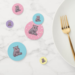 "I'm fussy." Cute, Cartoon Hippo, Pouting Confetti
