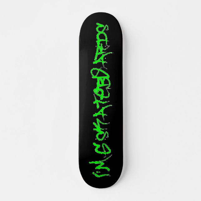 I'm G Skateboards (Vandalo Graffiti Font)black/grn (Front)