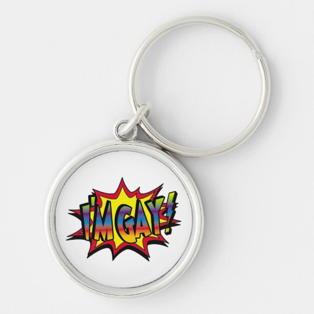 I'm Gay Burst Key Ring (Front)