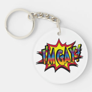I'm Gay Burst Key Ring