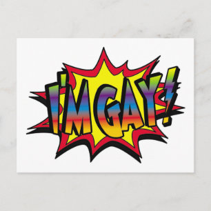 I'm Gay Burst Postcard