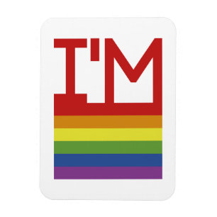 I'm Gay   Rainbow Flag Magnet
