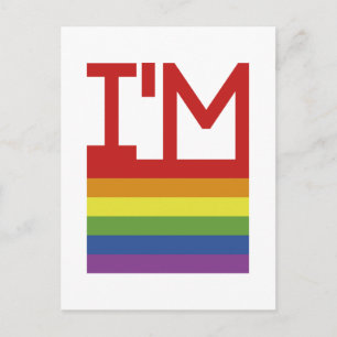 I'm Gay   Rainbow Flag Postcard