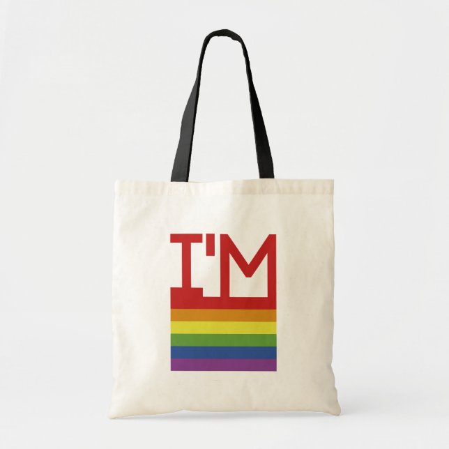 I'm Gay | Rainbow Flag Tote Bag (Front)
