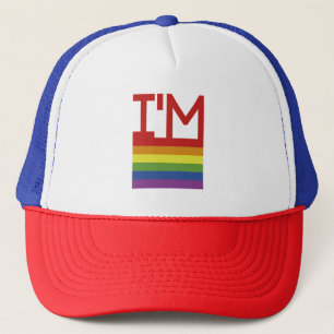 I'm Gay   Rainbow Flag Trucker Hat