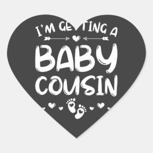 I'm Getting A Baby Cousin Gender Reveal Baby Heart Sticker