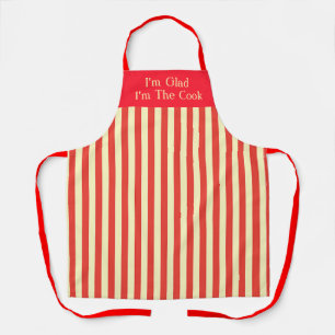 I'm Glad I'm The Cook Red Stripe Kitchen Apron