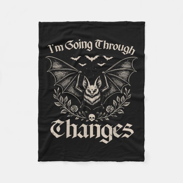I'm Going Through Changes Soky Bat Halloween  Fleece Blanket (Front)