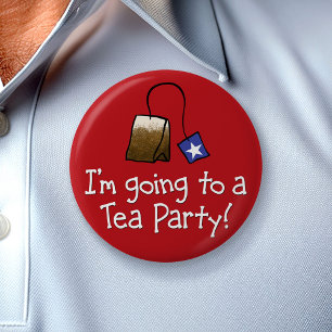 I'm Going to a TEA PARTY! 6 Cm Round Badge